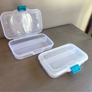 Sterilite Clear Pencil Case Divided Storage Plastic Container Latching Lid x 2
